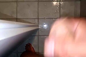 My buddy's hot friend showers, my cock can't resist her moans and handjob