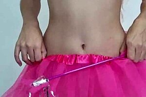 The sexy sex fairy strips teases and shakes ass