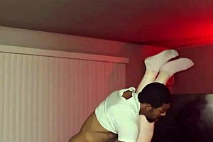 Black stud pounds deep into white girl's guts!