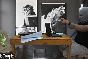 i got caught with real orgasm on cam during home office break