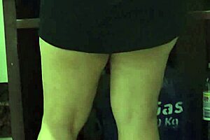 My stepmom's fat tits and ass flash in the steamy shower