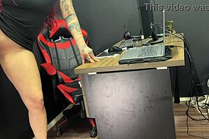 Almost caught playing with my BBC dildo at the office?