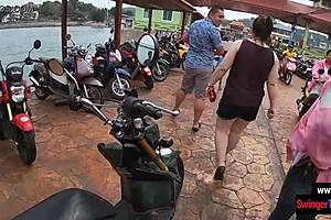 Thai Teen Couple's Hardcore Public Doggystyle Fuck on Island