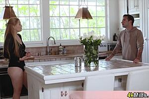 GF Catches Me with Stepmom in FFM Threesome Blowjob Fuck