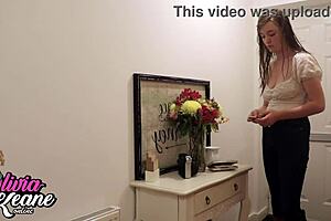 Naughty college student endures intense spanking session in ripped clothes