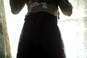 Lady Alice's huge dildo deep anal in lingerie pantyhose heels compilation