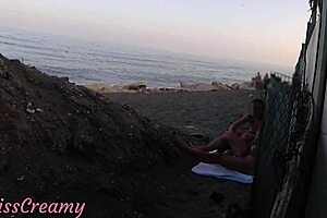 hey stepdaughter spots my flashing cock on beach and jerks cumshot publicly