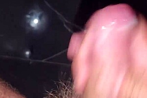 wanna cum watching her moan spit on huge cock slow handjob?