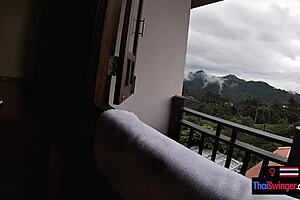 amateur thai teen couple fucks hard in mountain travel spot