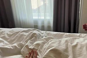 Wake up so I suck your cock then ride your pregnant belly cowgirl