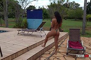 bikini pool tease hardcore fuck cumshot ebony latina