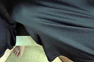 these shorts rub soft no underwear close-up cock tease