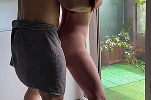 Big muscle milf ass slammed hard by monster cock on window 😩🍑💦