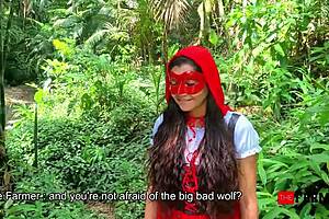 Farmer's Big Bad Dick Fills Little Red Riding Hood