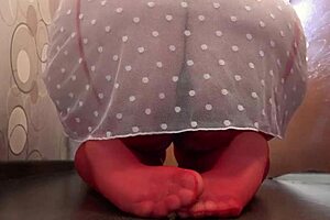 Busty Mature Milf Plunges Dildo Deep Into Hairy Wet Pussy Close-Up