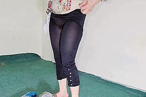 Big Ass Indian Muslim Maid Teases Through Black Transparent Pajama Cleaning