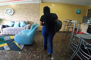 i squeeze stepsis white booty after long time she strips comfy for pov fuck jhodez1