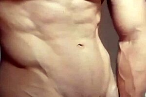 Muscular Hunk Pounds Ripped-Clothes Tease Hard