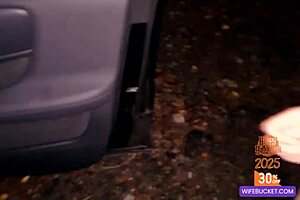 Homemade Halloween wifebucket demon pixie takes huge monster cock outdoor pounding