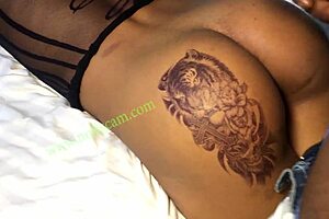 A horny ebony teen takes hard anal doggystyle from behind.