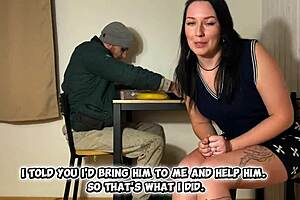 brunette blogger bends over for homeless man's big cock to earn social media likes