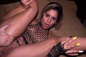 Blonde teen roughly assfucked doggystyle creampie fills her big round ass