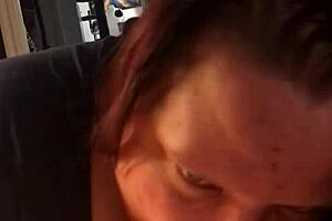 A cumshot delivered on Beautiful Redhead’s tits – Vivian Dimond BBW
