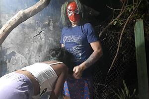 Caught on camera Spider Man's kinky Halloween encounter with newcomer